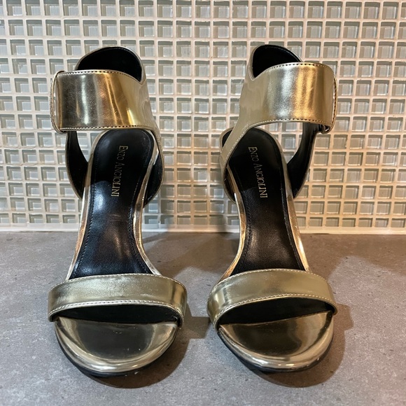 Gold Enzo Angiolini heel sandals size 8 - Picture 2 of 3